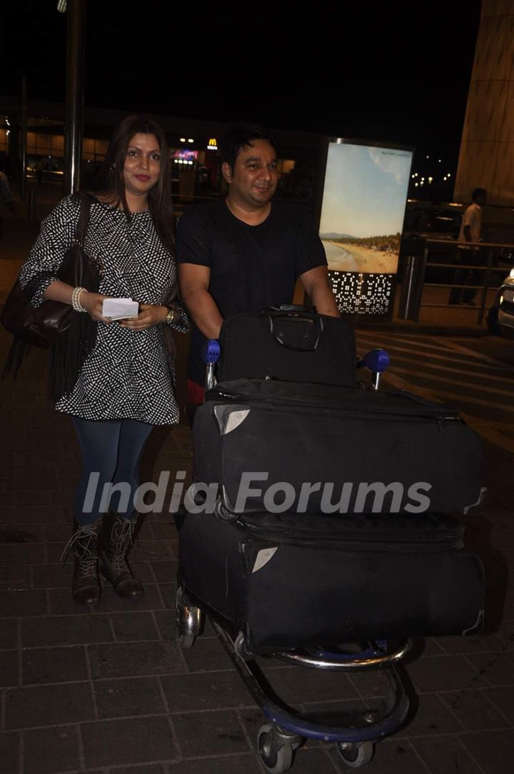 Ahmed Khan and Shaira Khan snapped at Airport while leaving for IIFA 2015