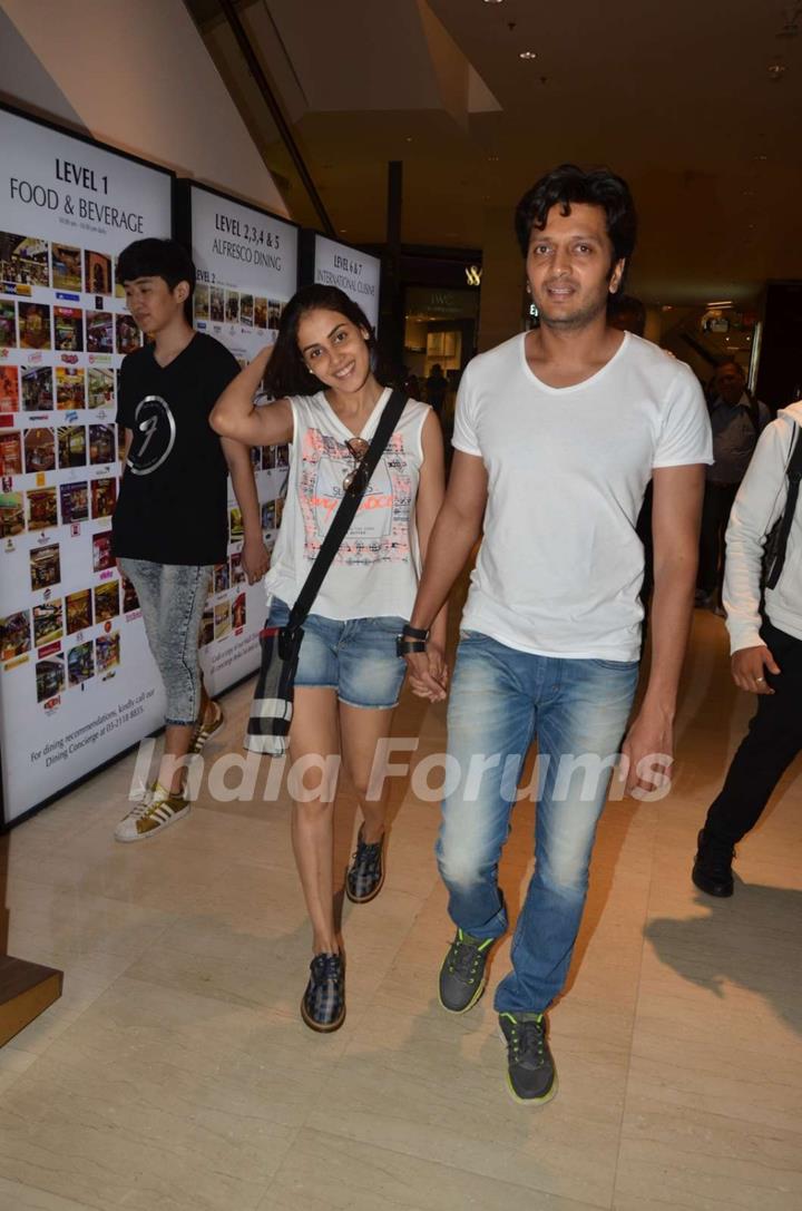 Riteish Deshmukh along with Genelia snapped while on a Shopping Spree in Malaysia