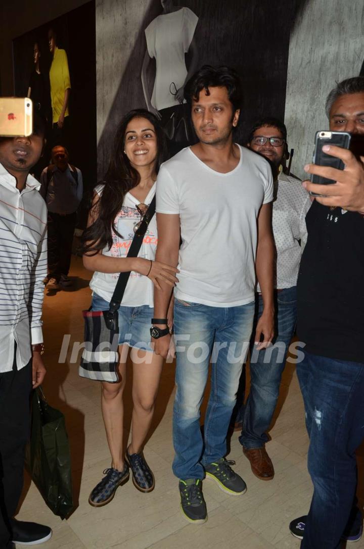 Riteish and Genelia pose for the media while on a Shopping Spree in Malaysia