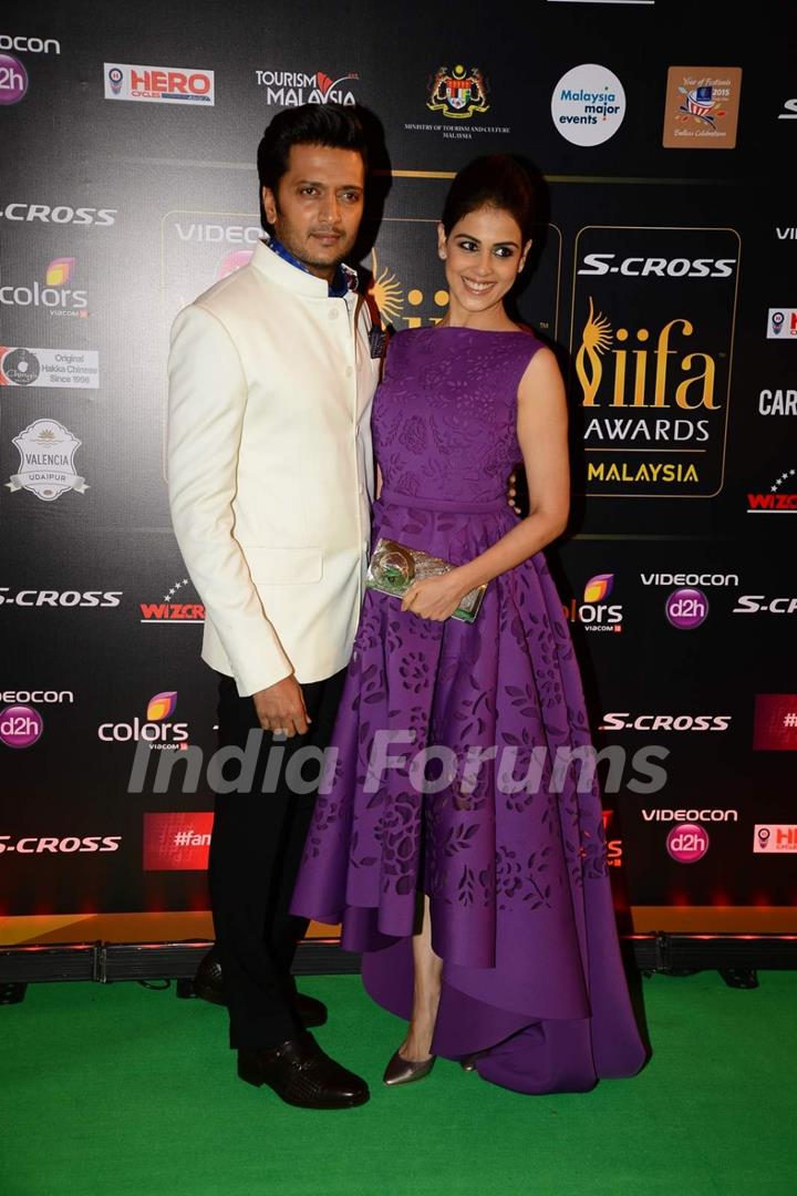 'The Cute Couple' Riteish Deshmukh and Genelia Dsouza at IIFA Awards