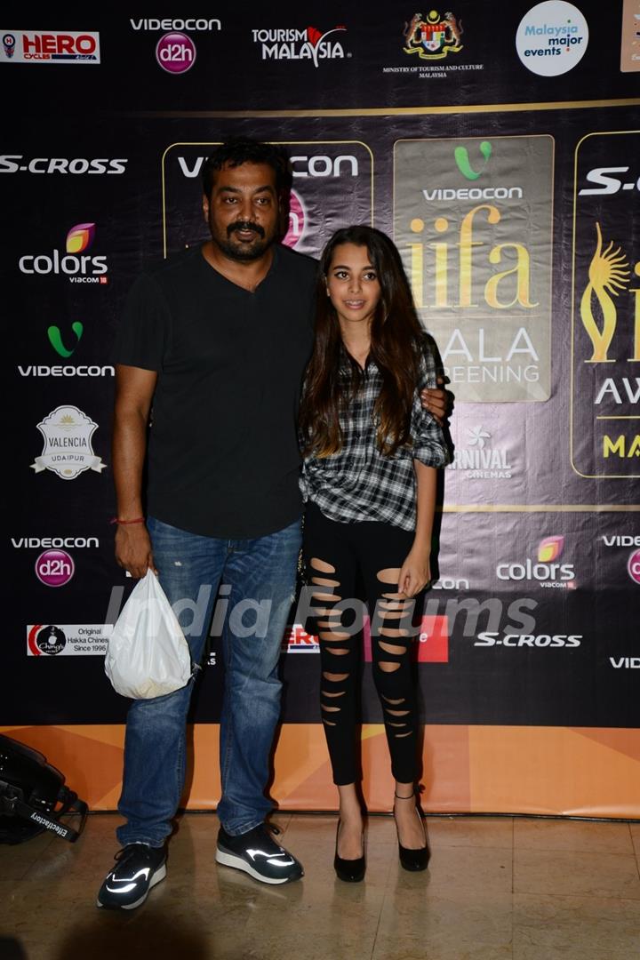 Anurag Kashyap poses with daughter at the Premier of Dil Dhadakne Do at IIFA 2015