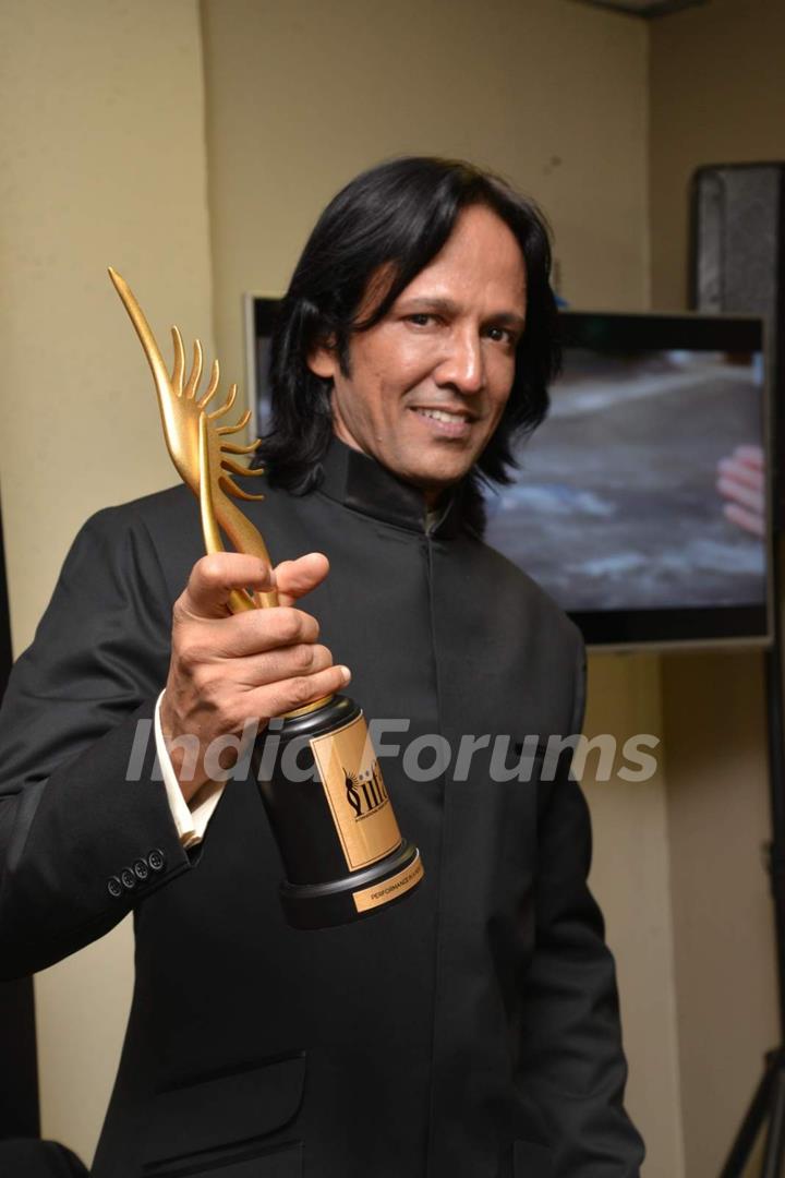 Kay Kay Menon With IIFA Trophy- Backstage of IIFA Awards