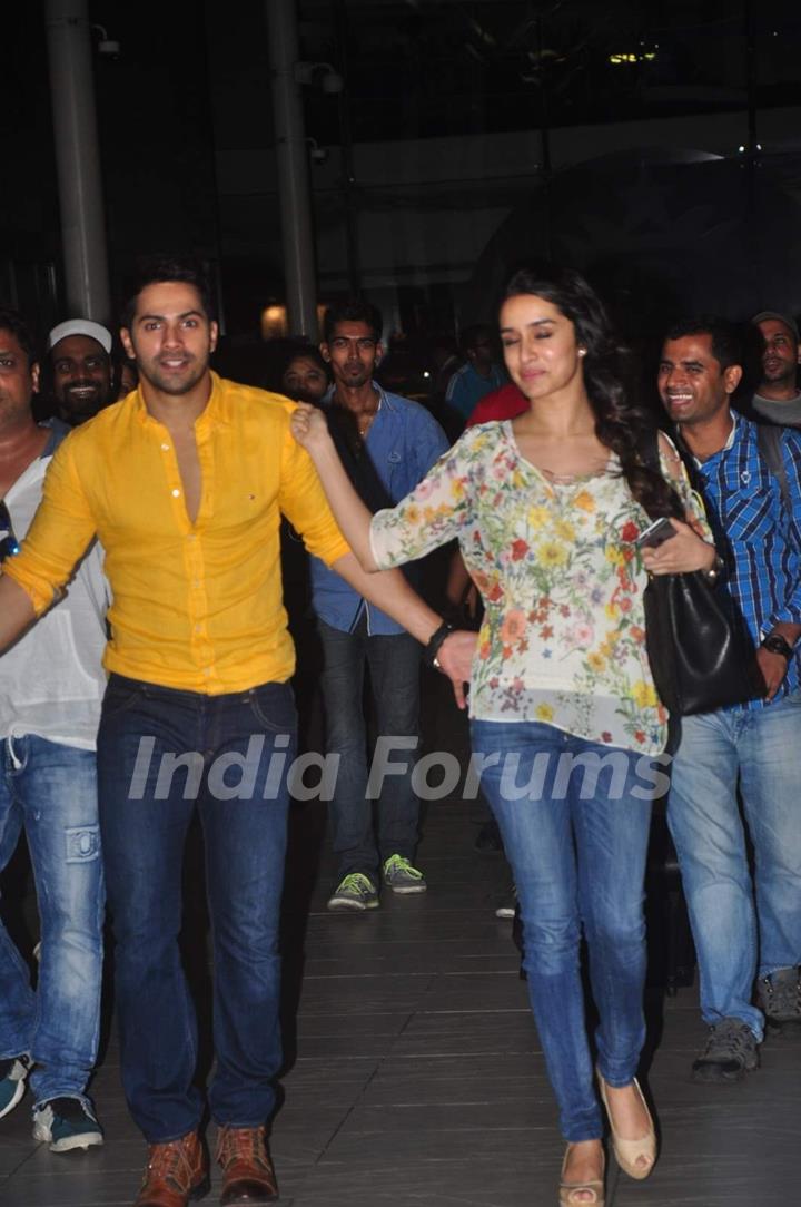 Shraddha and Varun Dhawan Snapped at Airport