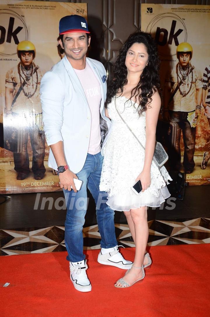 Sushant Singh Rajput and Ankita Lokhande at Success Bash of PK