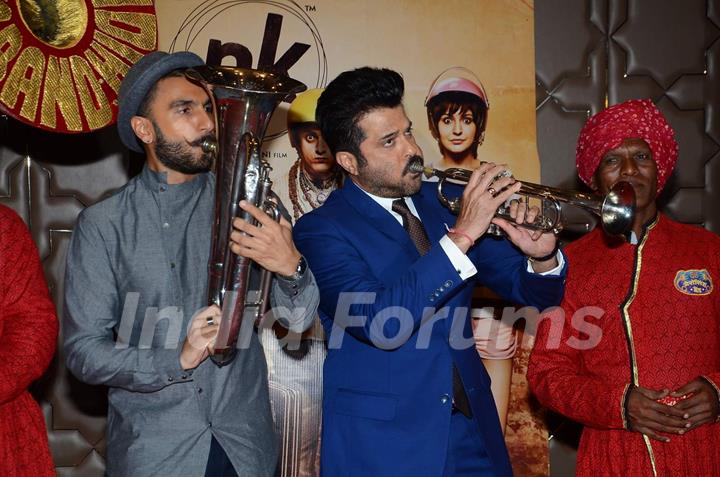 Pe Pe Pe Peee! Ranveer and Anil Try on Some Music Instruments at Success Bash of PK