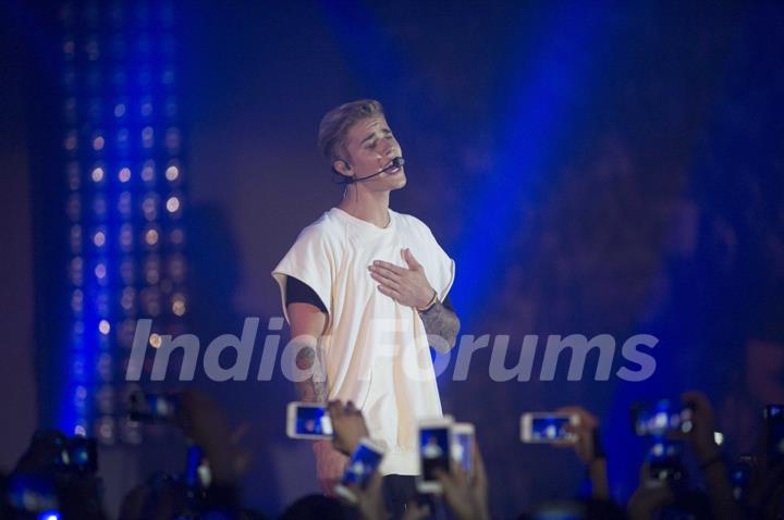 Justin Bieber performs at Calvin Klein Jeans Music Event in Hong Kong