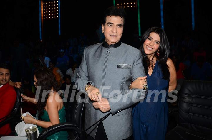 Jeetendra and Ekta Kapoor on the Sets of Nach Baliye!