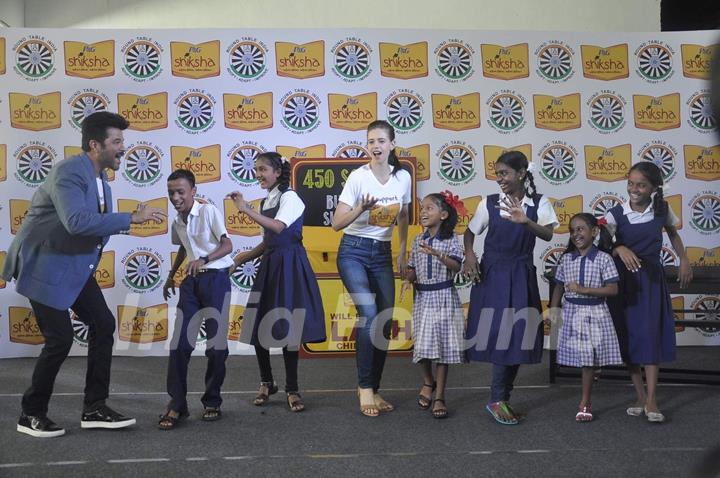 Kalki Koechlin and Anil Kapoor Dances With Kids at an Event Organised by Shiksha!