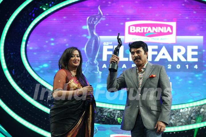 Mammootty at the 62nd South Filmfare Awards