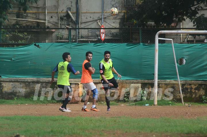 Abhishek Bachchan and Armaan Jain Snapped at Football Practice Session