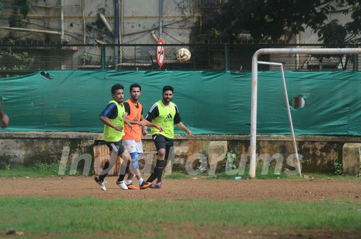 Abhishek Bachchan and Armaan Jain Snapped at Football Practice Session