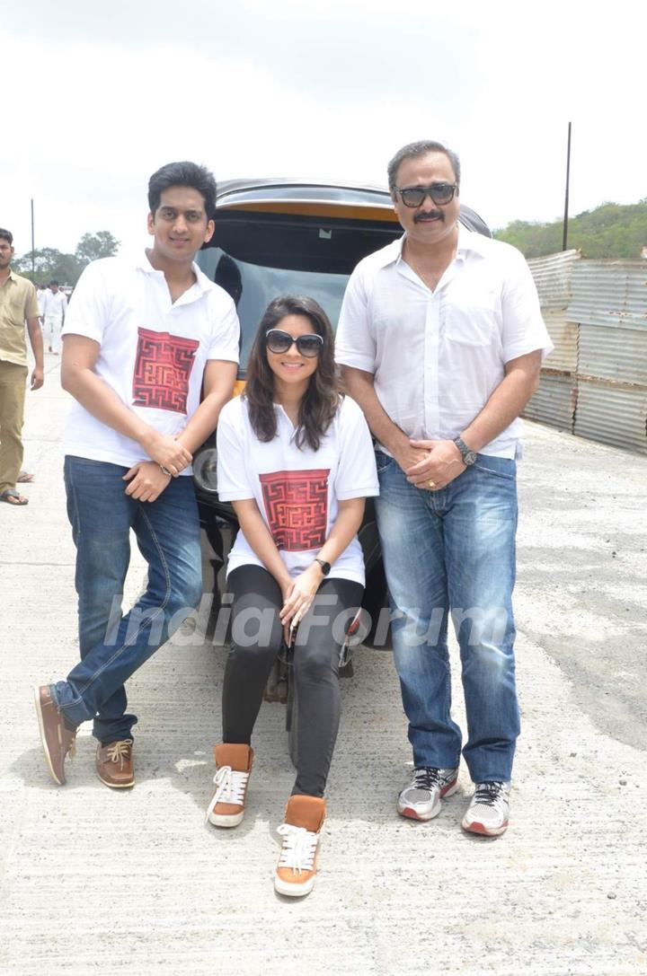 Amey Wagh, Sonalee Kulkani and Sachin Khedekar for Promotions of Marathi Movie 'Shutter'