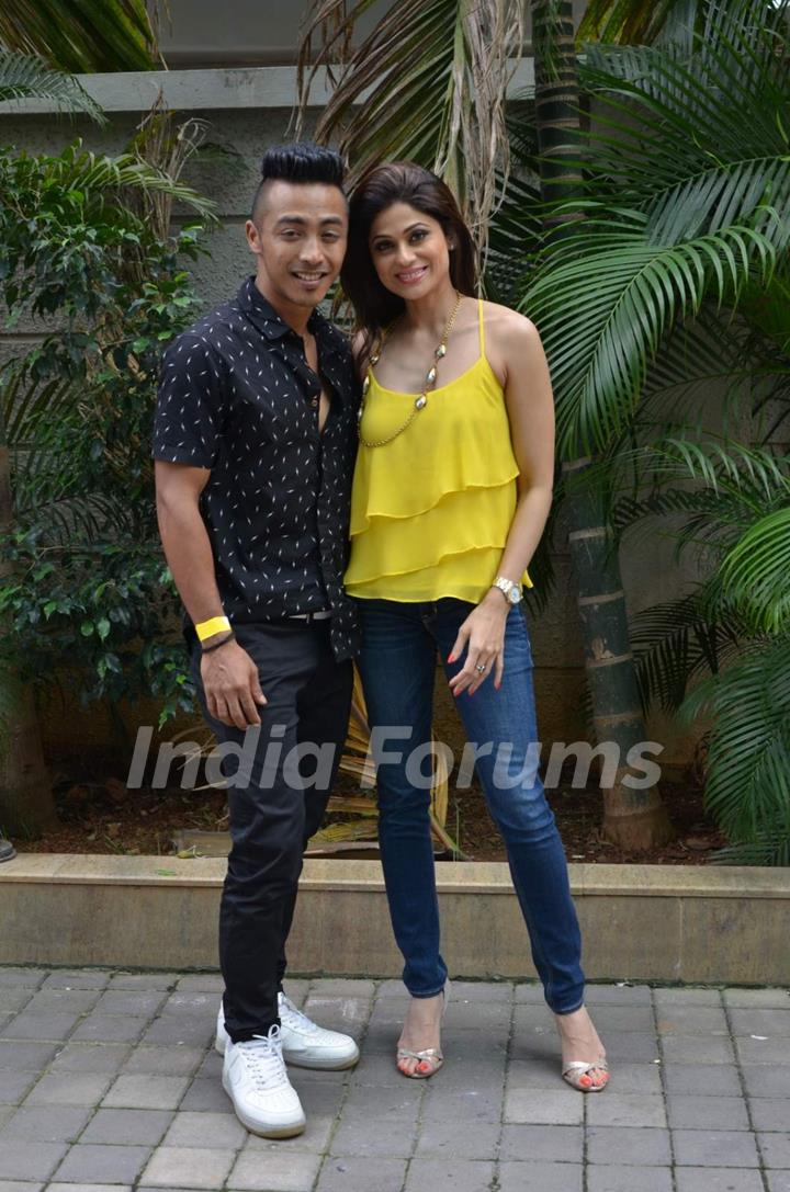 Shamita Shetty With Her Choreographer at the Launch of Colors Jhalak Dikhla Jaa Season 8