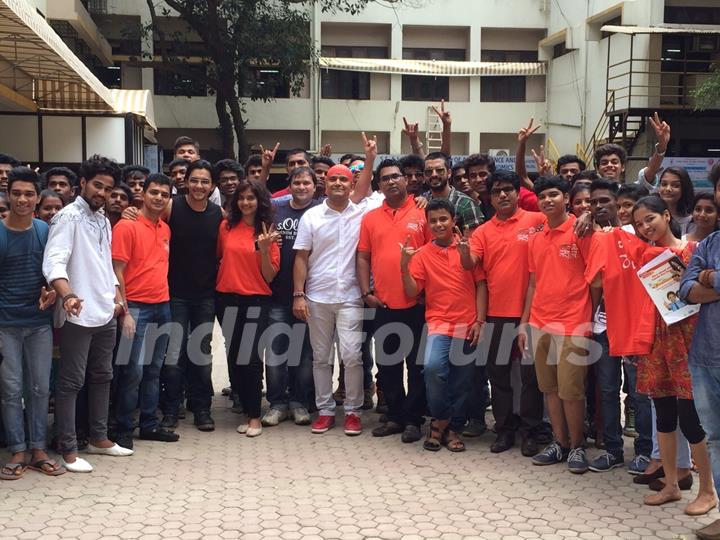 Aditya Narayan at Patkar College for the Promotions of Marathi Movie Carry On Maratha