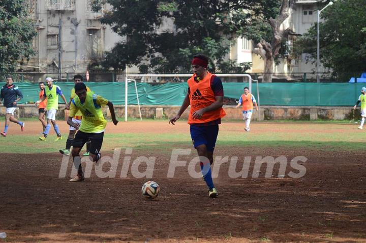 Ranbir Kapoor Snapped Playing a Friendly Football Match