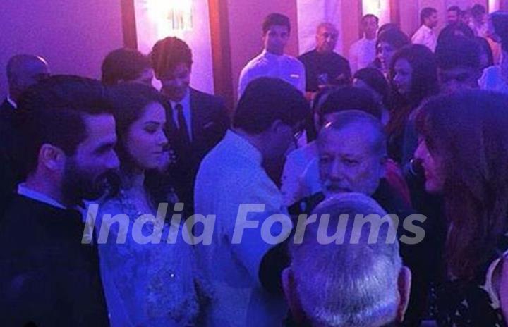 Pankaj Kapoor With Shahid and Mira at the Reception!