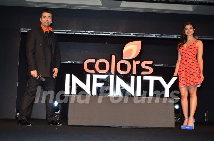Karan Johar and Alia Bhat at Launch of Colors Infinity