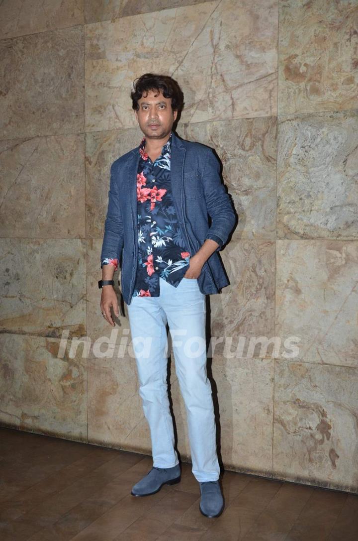 Irrfan Khan poses for the media at the Special Screening of Amy