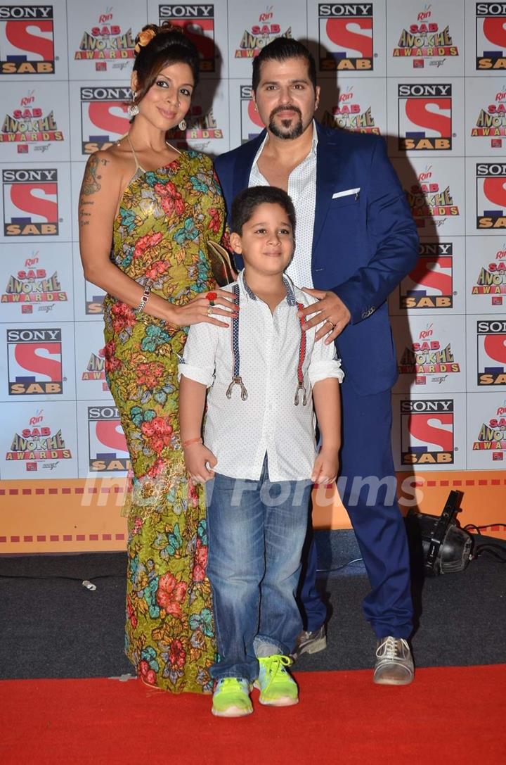 Bakhtiyaar Irani and Tanaaz Currim Irani pose for the media at SAB Ke Anokhe Awards