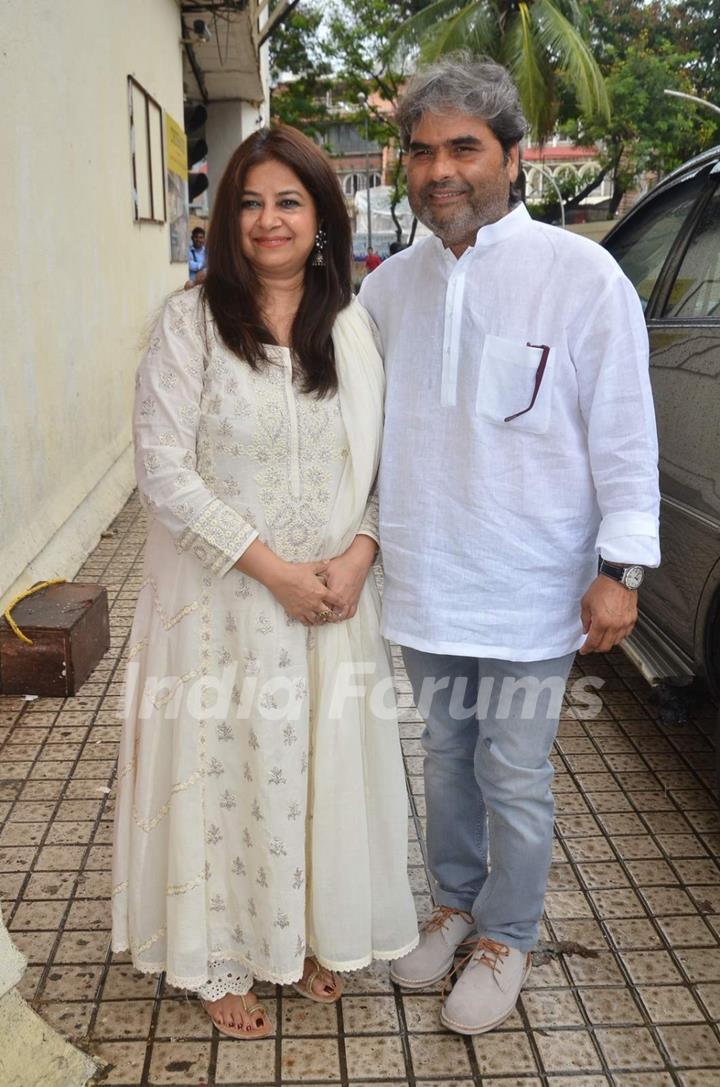 Vishal Bharadwaj and Rekha Bharadwaj at the Press Conference of Drishyam