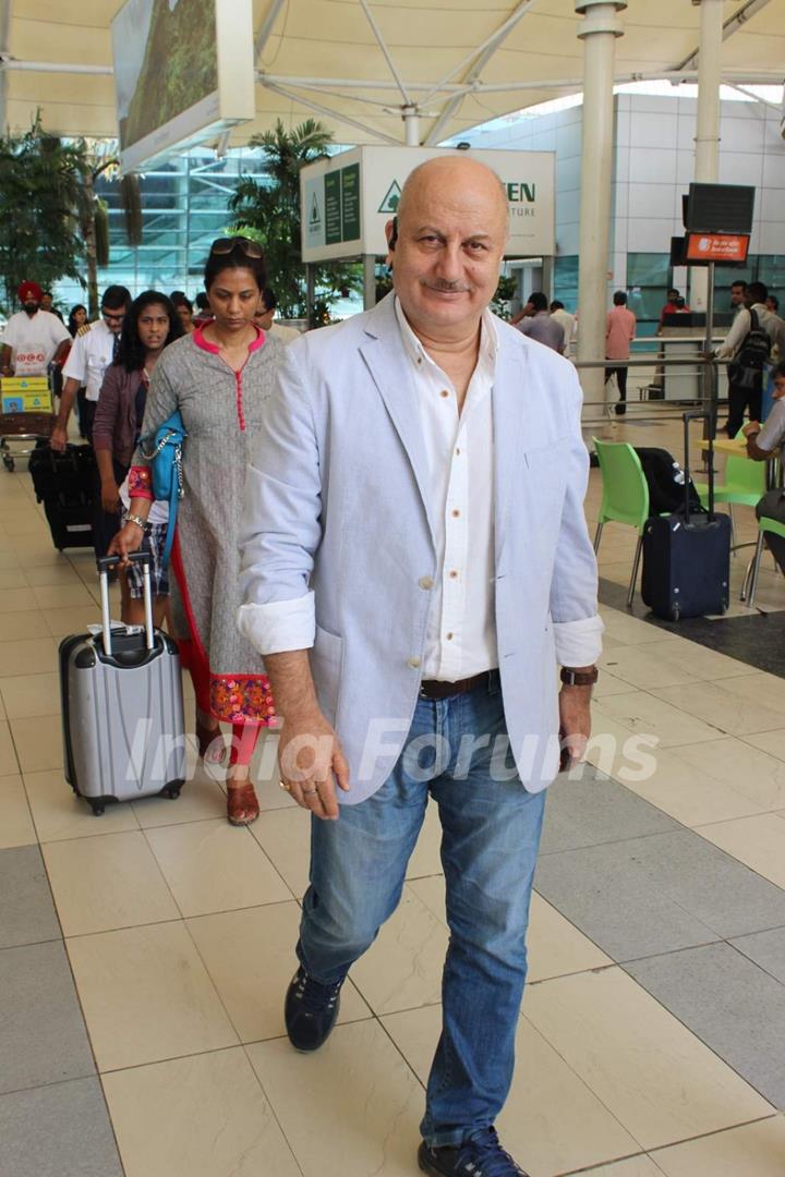 Anupam Kher Snapped at Airport