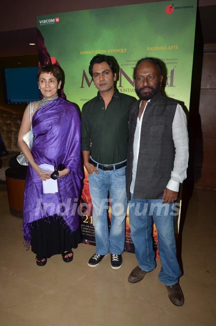 Deepa Sahi, Ketan Mehta and Nawazuddin Siddiqui at Trailer Launch of Manjhi - The Mountain Man