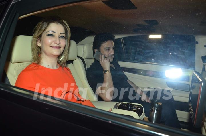 Adnan Sami Khan was snapped with Wife at the Special Screening of Bajrangi Bhaijaan