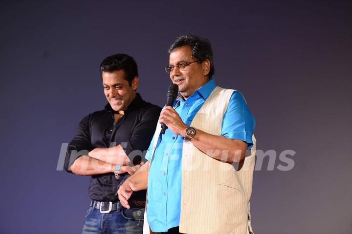 Subhash Ghai interacts with the audience at the Trailer Launch of Hero