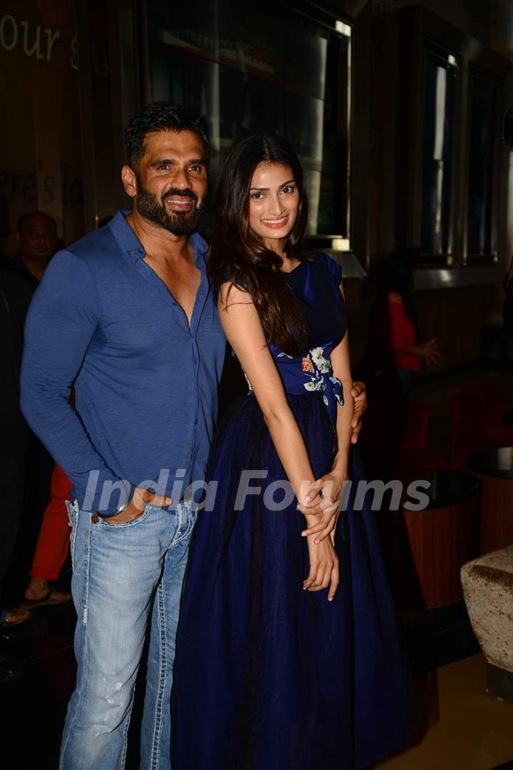 Suniel Sheety with daughter Athiya Shetty at the Trailer Launch of Hero