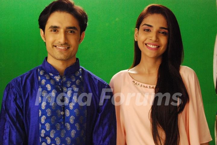 Rafi Malik and Anjum Fakih on the Sets of Tere Sheher Mein