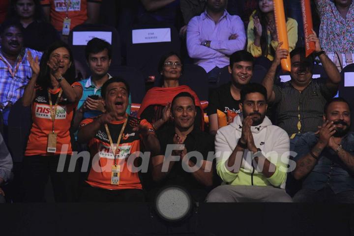 Ronnie Screwvala was snapped cheering for the team at the Pro Kabaddi Match