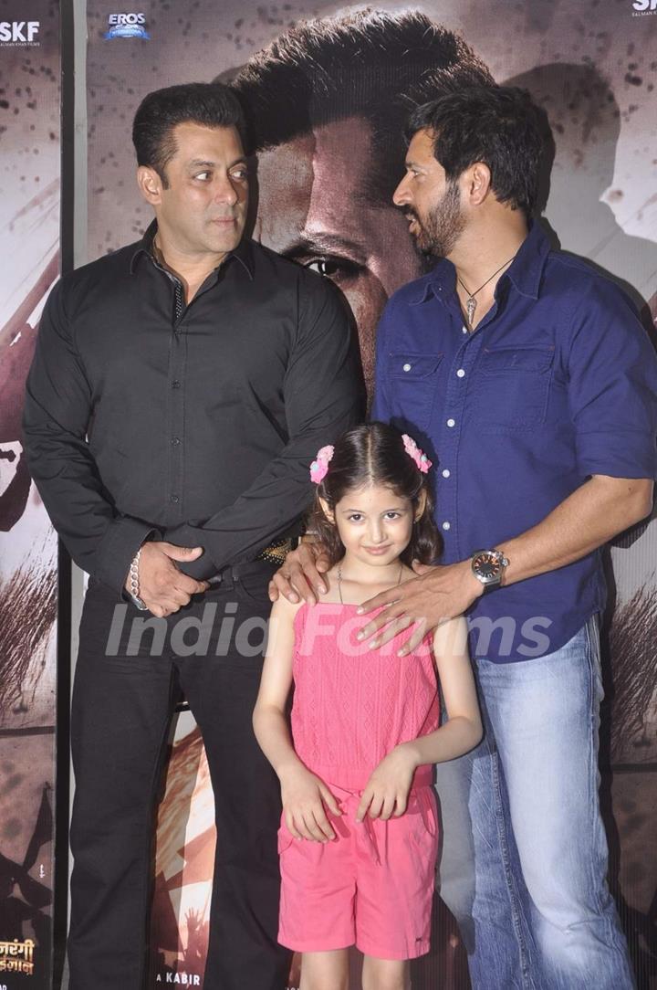 Salman Khan and Kabir Khan pose for the media on the occasion of Eid