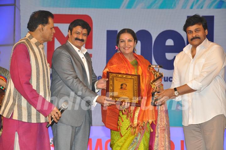Shabana Azmi and Chiranjeevi at TSR Tv9 National Awards