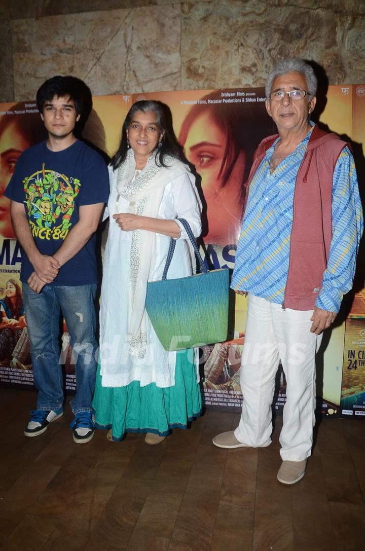 Vivaan Shah, Ratna Pathak Shah and Naseeruddin Shah at Special Screening of Masaan