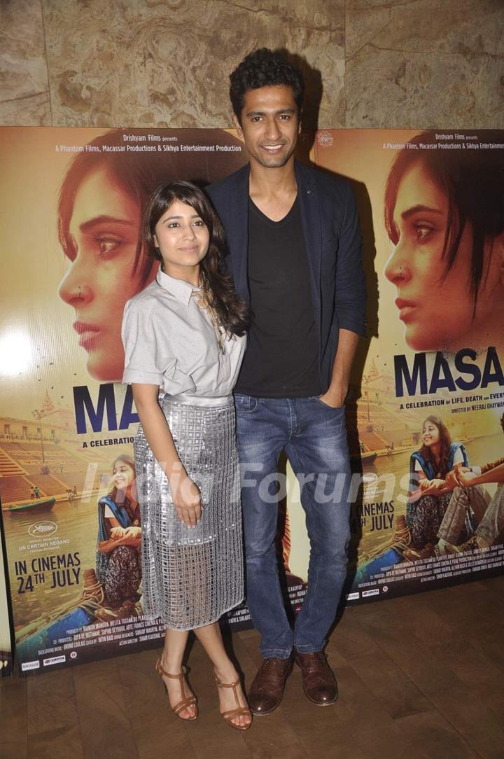 Vicky Kaushal and Shweta Tripathi at Special Screening of Masaan