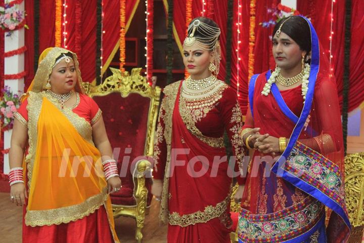 Rakhi Sawant and Bharti Singh on the Sets of Comedy Classes