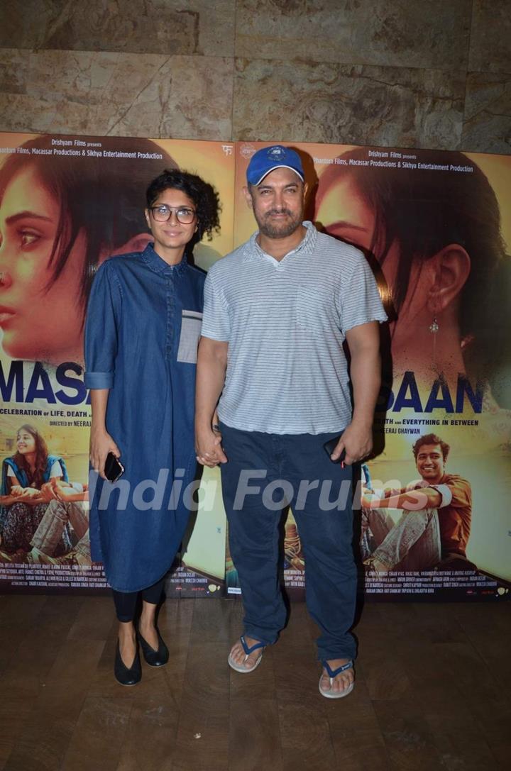 Aamir Khan and Kiran Rao at Screening of Masaan