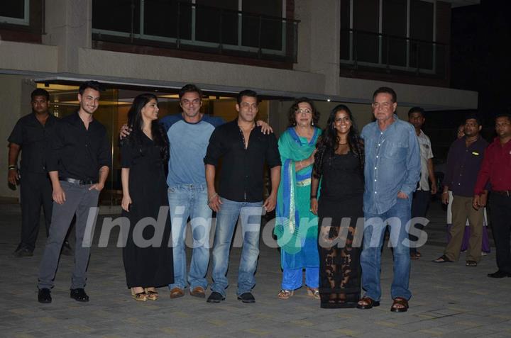 Ayush Sharma, Alizeh Agnihotri, Sohail, Salman, Helen and Salim Khan at Arpita Khan's Birthday Bash