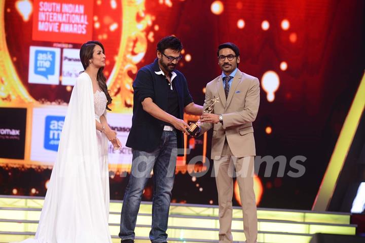 Malaika Arora Khan, Venkatesh and Dhanush at SIIMA 2015SIIMA 2015 Day 3