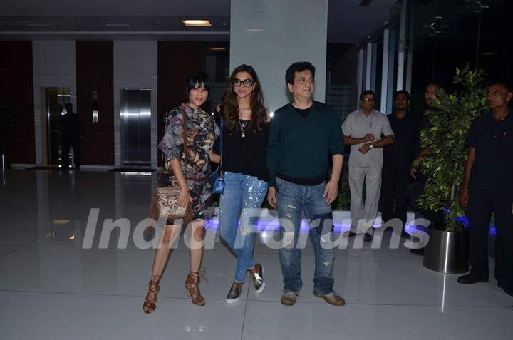 Wardha Khan, Deepika Padukone and Sajid Nadiadwala at Post Wrap Up Party of Tamasha