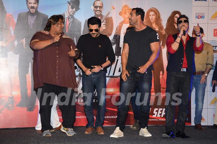 Ganesh Acharya and Mika Singh with John and Anil at Title Song Launch of Welcome Back