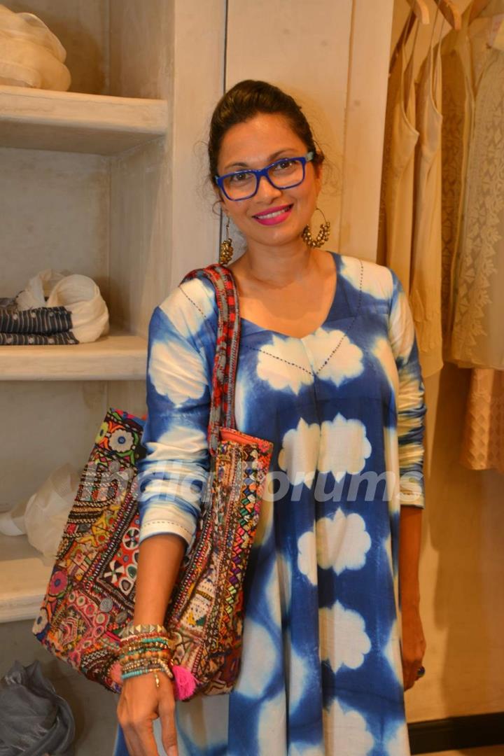 Maria Goretti poses for the media at Anita Dongre's Grass Root Store Launch