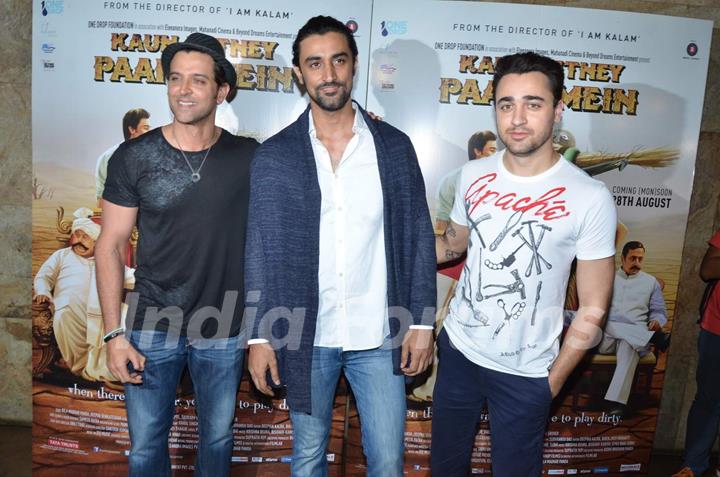 Hrithik Roshan, Kunal Kapoor and Imran Khan at Special Screening of Kaun Kitney Paani Mein