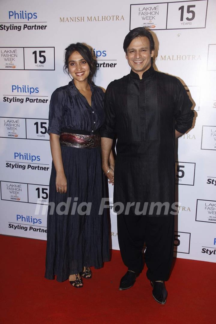 Vivek Oberoi With His Wife at Lakme Fashion Week