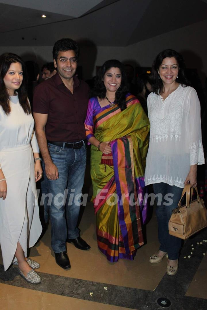 Aditi and Arzoo Govitrikar, Ashutosh Rana and Renuka Shahane at Premiere of Marathi Movie 'Highway'