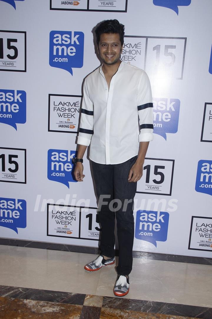 Riteish Deshmukh at Lakme Fashion Week Day 3