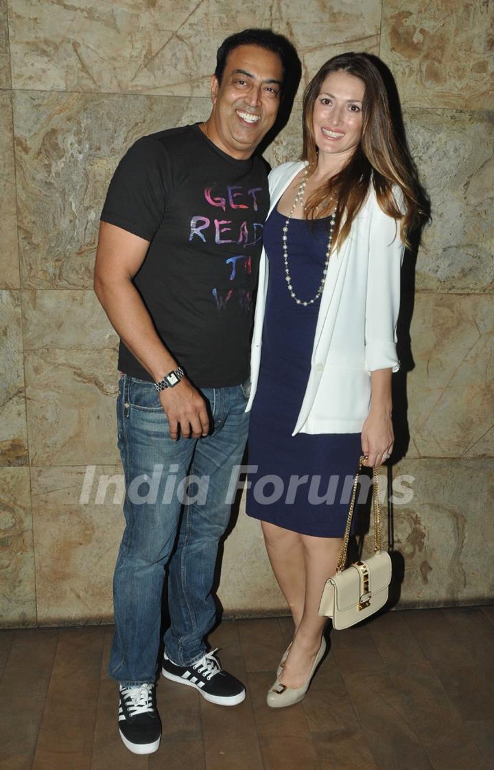 Vindoo Dara Singh With His Wife at Special Screening of Hollywood Movie 'Transporter Refueled'