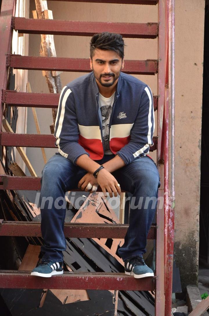 Arjun Kapoor Snapped During a Ad Shoot for Flying Machine