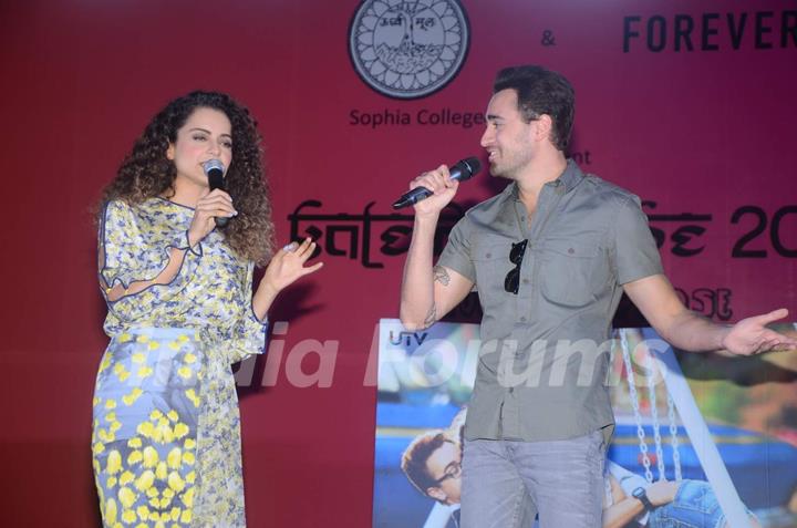 Imran Khan and Kangana Ranaut for Promotions of Katti Batti at Sophia College