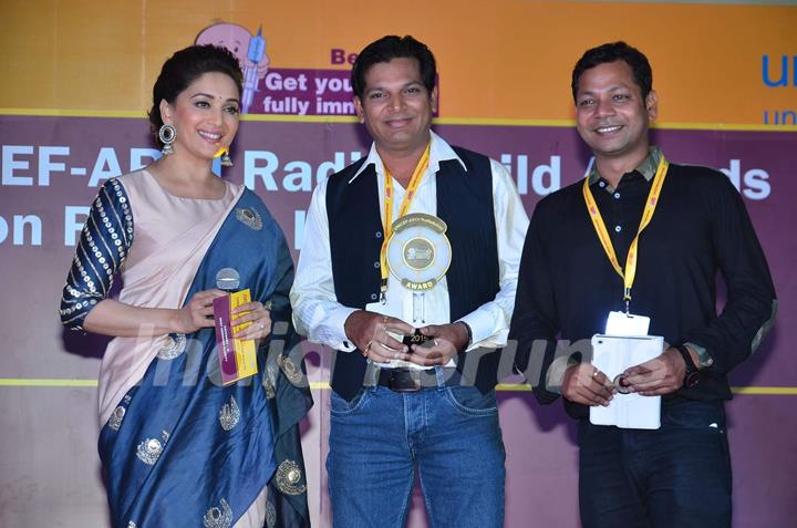 Madhuri Dixit With Award Winners at Unicef Event